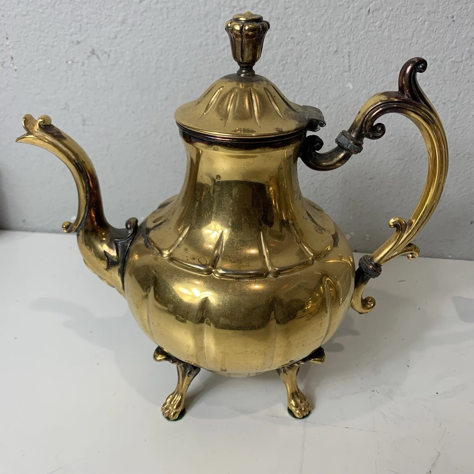 Vintage Commonwealth Silver Inc Gold 24k Electroplated Teapot
