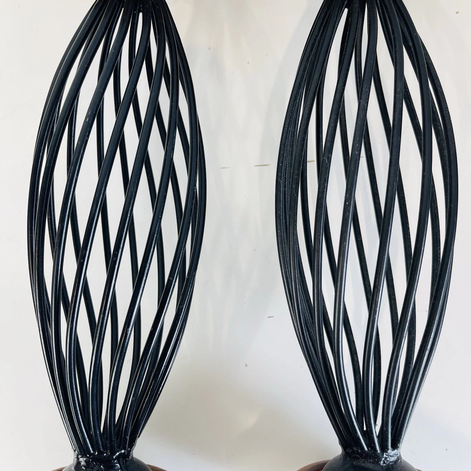 Set of 2 Black Metal Iron Scroll Pillar Candle Stand Holders Accent Home Decor
