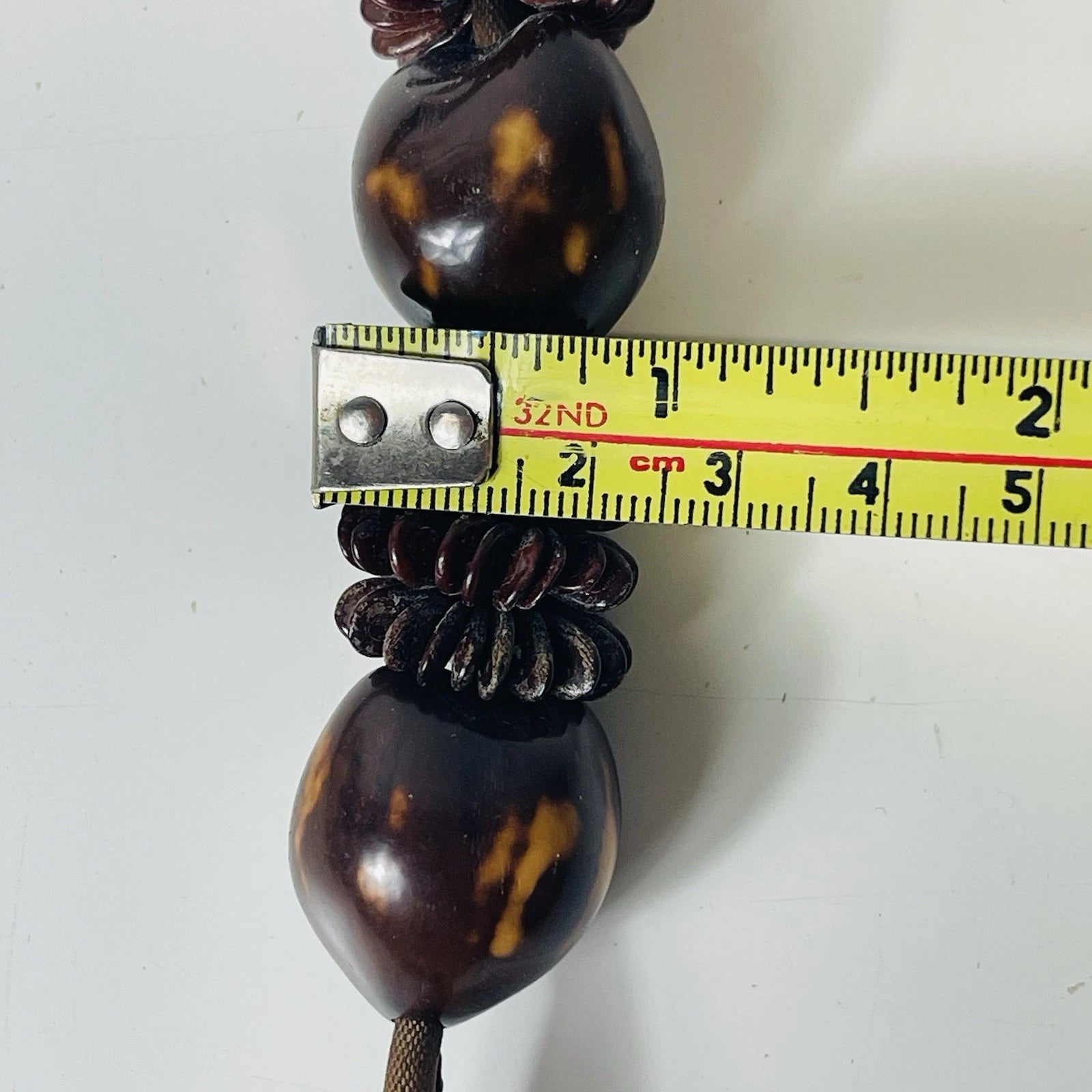 HAWAIIAN Brown Kukui Nut Necklace Fashion Statement Accessory Artisan Style