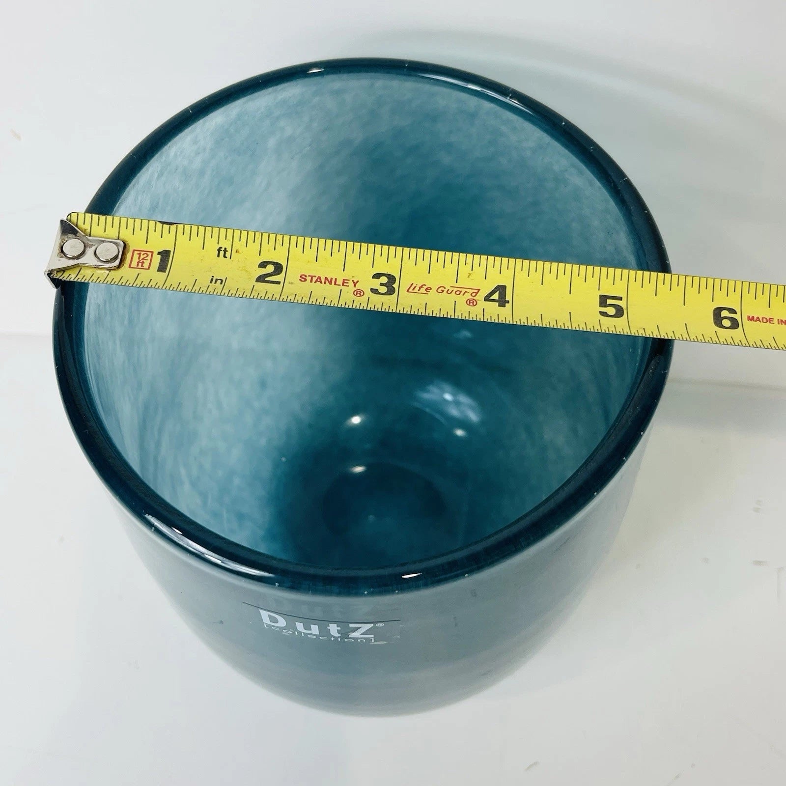 Dutz Mouth Blown Contemporary Turquoise Blue European Studio Art Glass Cup